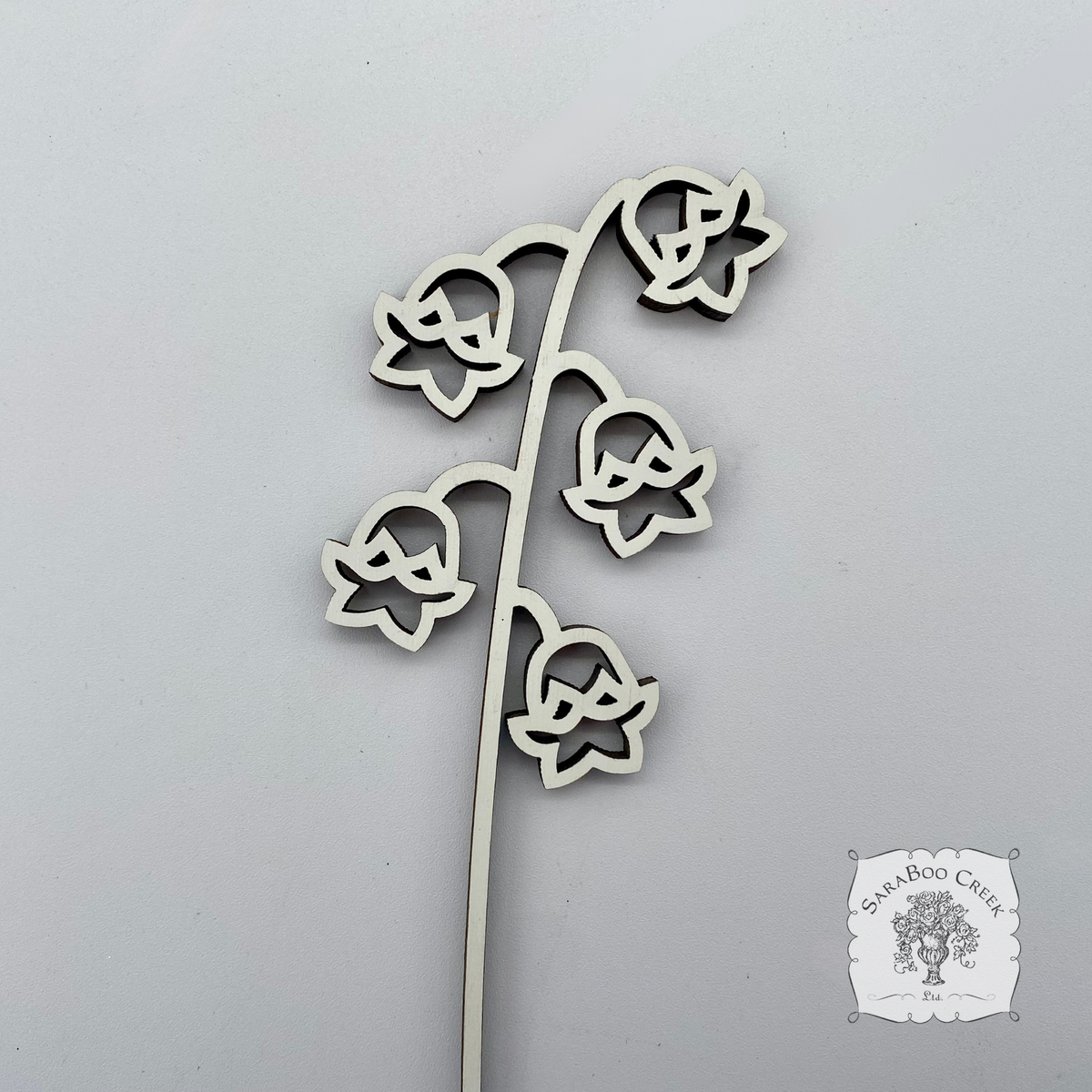 Flower of the Month Wood Plant Marker Picks - Birth Month Plant Stake Pokes w/ Brushed Gold 1 side, Color the other side