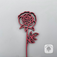 Flower of the Month Wood Plant Marker Picks - Birth Month Plant Stake Pokes w/ Brushed Gold 1 side, Color the other side