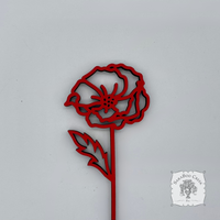 Flower of the Month Wood Plant Marker Picks - Birth Month Plant Stake Pokes w/ Brushed Gold 1 side, Color the other side