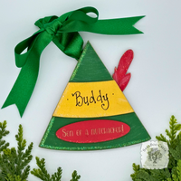 Christmas Elf Hat Ornament - Personalized Buddy the Elf Cap