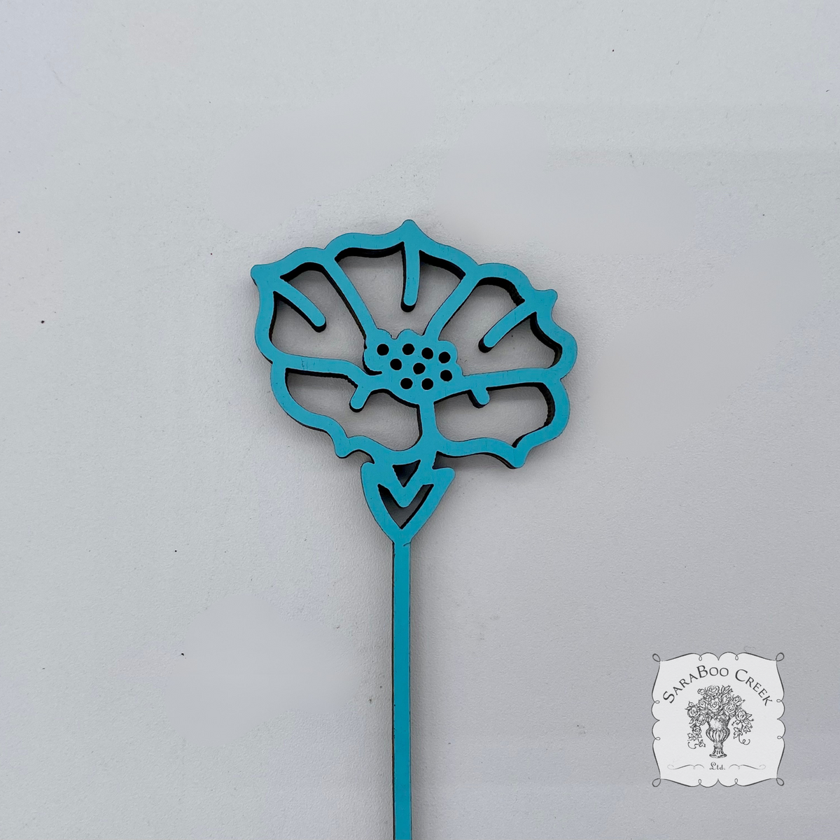 Flower of the Month Wood Plant Marker Picks - Birth Month Plant Stake Pokes w/ Brushed Gold 1 side, Color the other side