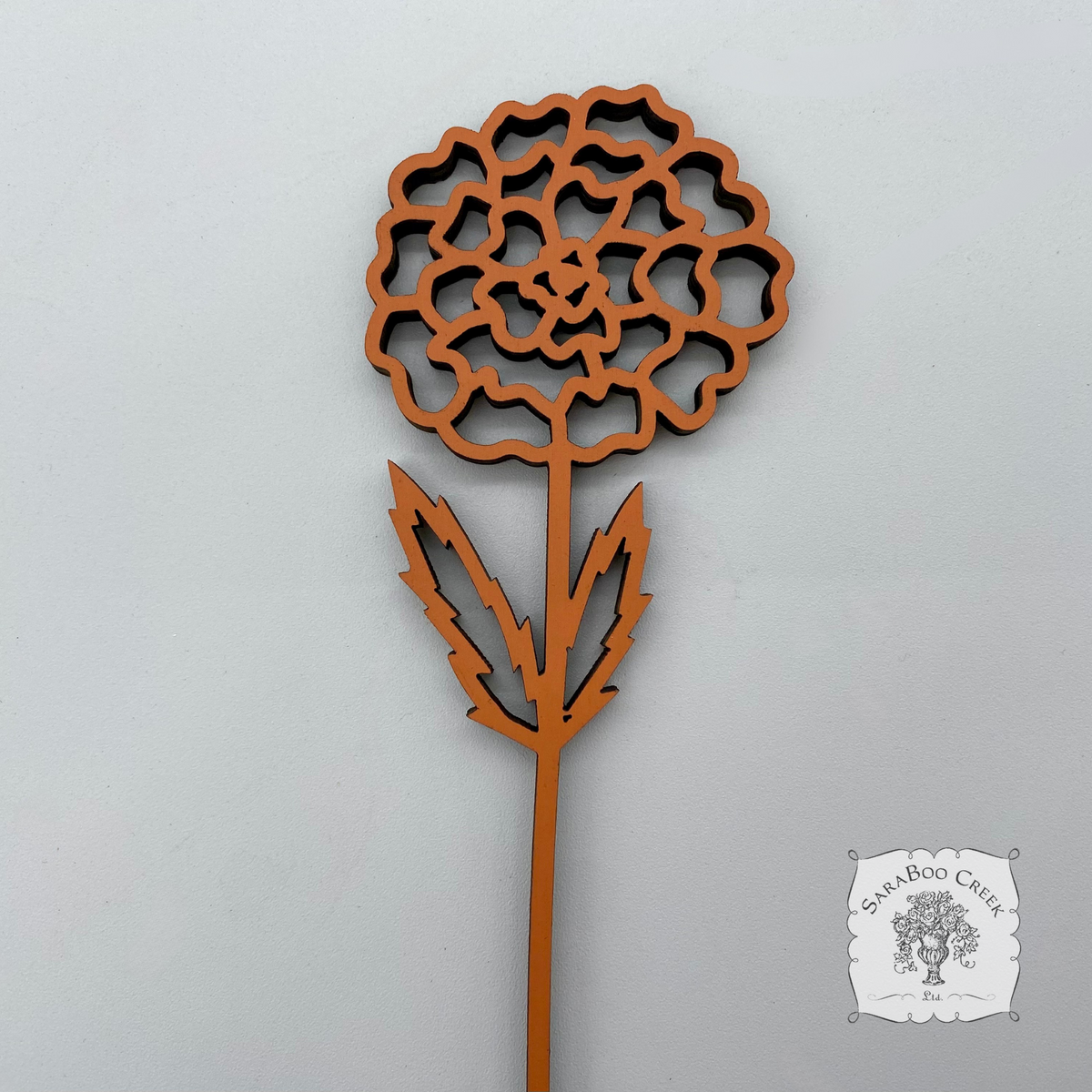Flower of the Month Wood Plant Marker Picks - Birth Month Plant Stake Pokes w/ Brushed Gold 1 side, Color the other side