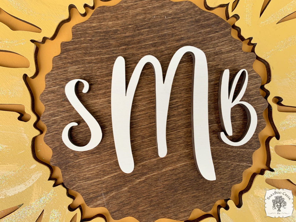 20" Sunflower Sign - Customize with Name, Word or Initial