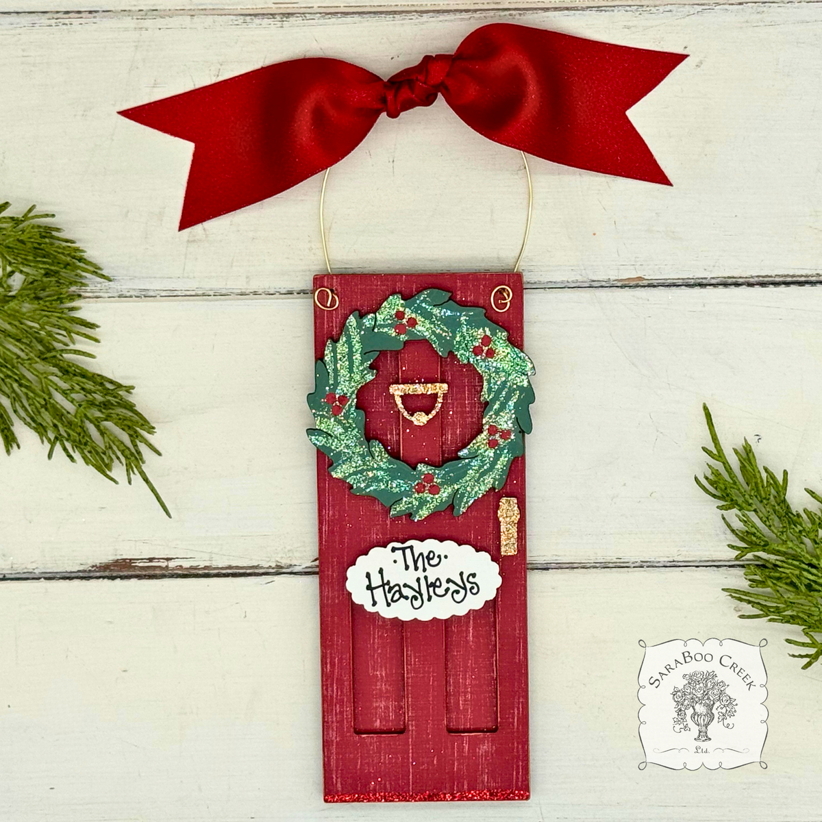 Front Door Christmas Ornament - Personalized New Home Gift, 1st House in 2025, Traditional Family Ornament, or Realtor Gift