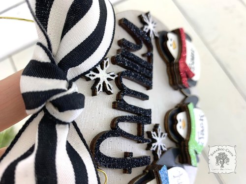 Penguin Family Ornament with 3 Penguins - Personalized Christmas Gift for Family of Three, 3 Children or Grandkids