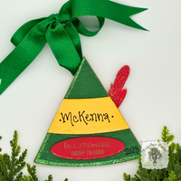 Christmas Elf Hat Ornament - Personalized Buddy the Elf Cap