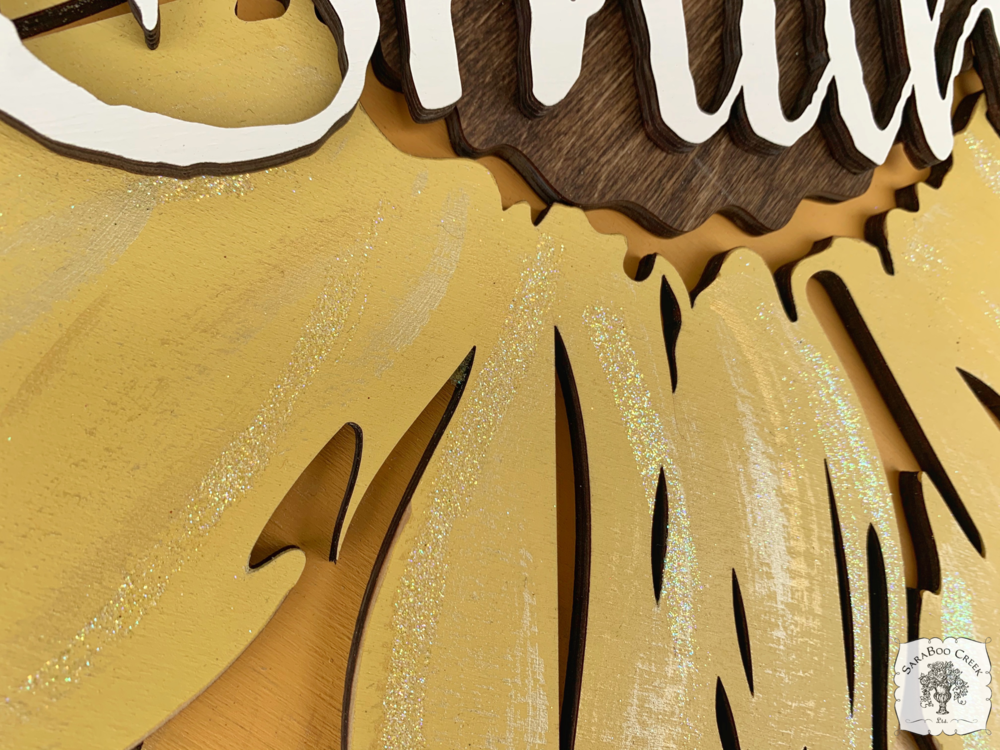 20" Sunflower Sign - Customize with Name, Word or Initial