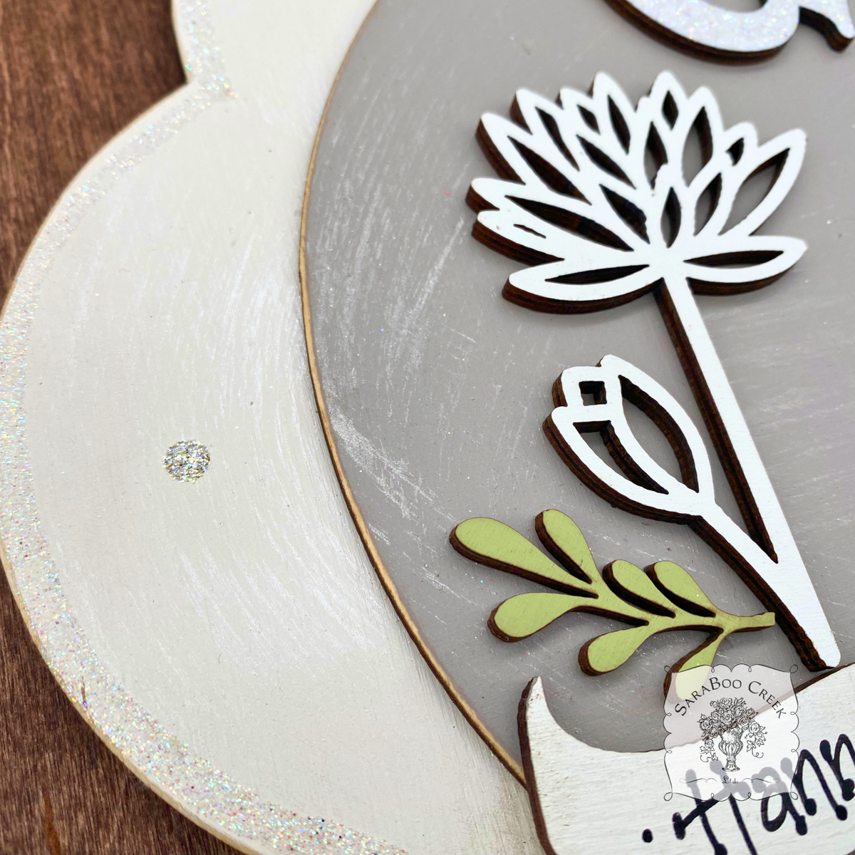 Custom Birth Month Flower Sign for Grandma, Mom or Family - Handmade Wood Birth Flower Gift, Hand Personalized with Kids Names