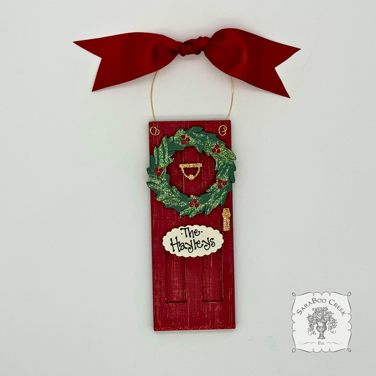 Front Door Christmas Ornament - Personalized New Home Gift, 1st House in 2025, Traditional Family Ornament, or Realtor Gift