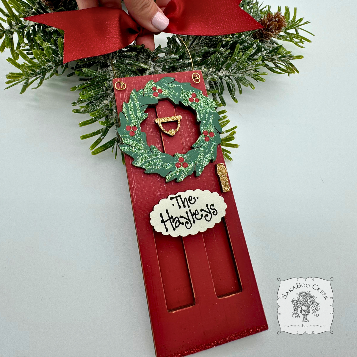 Front Door Christmas Ornament - Personalized New Home Gift, 1st House in 2025, Traditional Family Ornament, or Realtor Gift