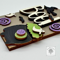 Halloween Ornament - Shipping Tag with Boo! Ghosts and Bats