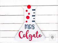 Science Beaker Sign - Personalized Science Teacher Classroom Door / Room Decor