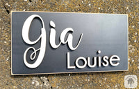 Minimalist Custom 2 Name Sign - Smaller 11.5" x 6" Rectangle Plaque for Any Room; Stylish in Farmhouse Decor