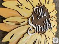20" Sunflower Sign - Customize with Name, Word or Initial