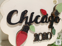 Chicago Christmas Ornament - Personalized Festive Light Bulb Ornament with Chicago & 2025