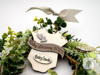 Baby Arriving Due 2025 Ornament - Personalized Expecting Baby Ornament, Baby Announcement or Baby On The Way Gift