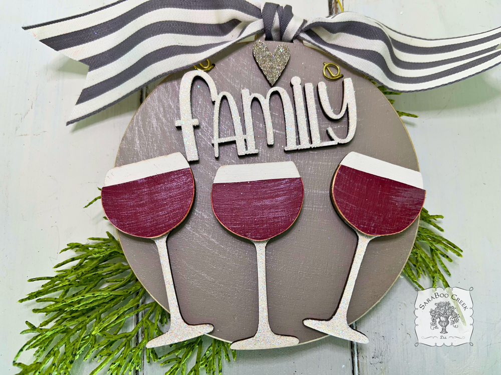Wine Ornament Personalized for 2 or 3 Friends, Girlfriends, Sisters, Family or Cheers! Custom Red or White Wine Gift