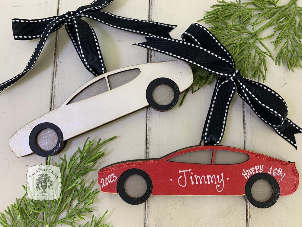 Car Ornament Personalized New Driver, Car Lover, 16th Christmas