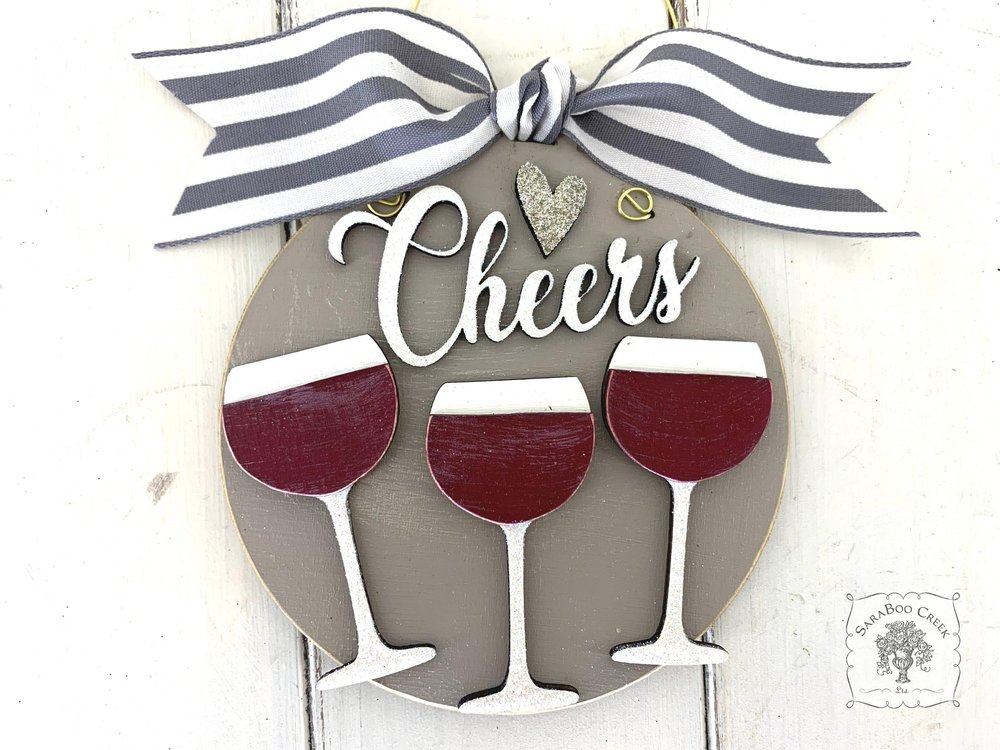 Wine Ornament Personalized for 2 or 3 Friends, Girlfriends, Sisters, Family or Cheers! Custom Red or White Wine Gift