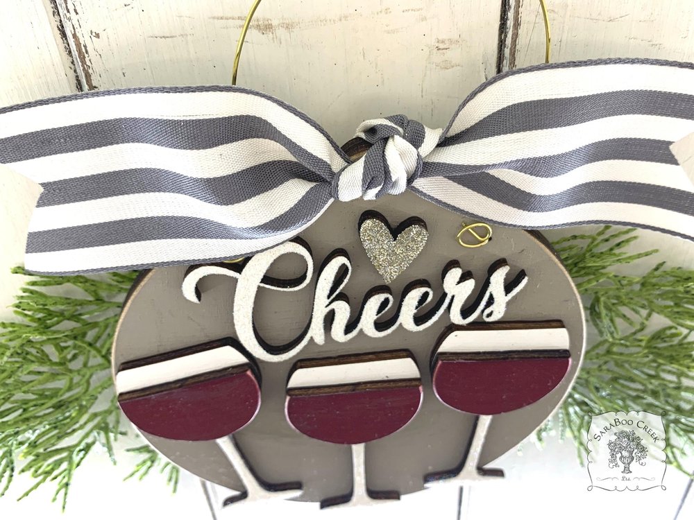 Wine Ornament Personalized for 2 or 3 Friends, Girlfriends, Sisters, Family or Cheers! Custom Red or White Wine Gift