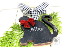 Cat Ornament - Personalized Black Silhouette Kitty Cat Ornament