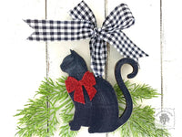 Cat Ornament - Personalized Black Silhouette Kitty Cat Ornament