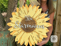 20" Sunflower Sign - Customize with Name, Word or Initial