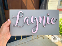 11.5" x 6" Hair Bow Holder / Organizer Name Sign - Personalize with 1 or 2 Names