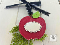 Apple Ornament - Personalized Teacher Gift Handmade Wood