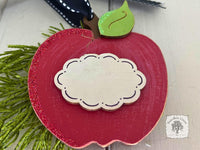 Apple Ornament - Personalized Teacher Gift Handmade Wood