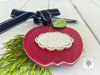 Apple Ornament - Personalized Teacher Gift Handmade Wood