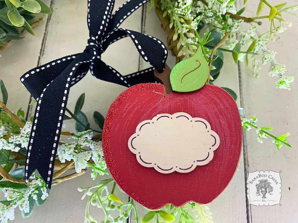 Apple Ornament - Personalized Teacher Gift Handmade Wood
