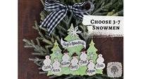 Traditional Snowman Tree Ornament (3-7 Snowmen) - Personalized Family or Grandchildren Gift
