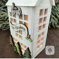 6.5" Lit Christmas House - Personalized Lighted Village House for Tabletop or Mantel