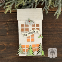 6.5" Lit Christmas House - Personalized Lighted Village House for Tabletop or Mantel