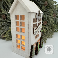 6.5" Lit Christmas House - Personalized Lighted Village House for Tabletop or Mantel