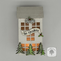 6.5" Lit Christmas House - Personalized Lighted Village House for Tabletop or Mantel