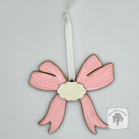 Pastel Wood Bow Ornament