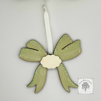 Pastel Wood Bow Ornament