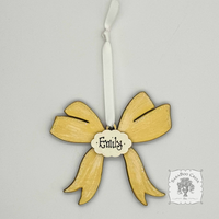 Pastel Wood Bow Ornament