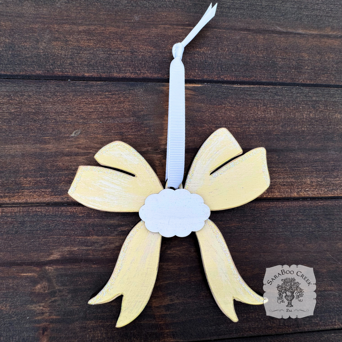 Pastel Wood Bow Ornament
