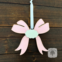 Pastel Wood Bow Ornament