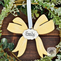 Pastel Wood Bow Ornament