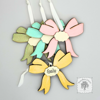 Pastel Wood Bow Ornament