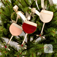 Wine Glass Ornament - Personalized Wine Gift in Red, Blush Rose or White