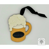 Beer Mug Personalized Ornament - Handmade Wood Beer Lover Gift