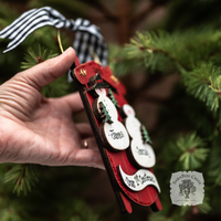 Sled Snowman Family Ornament w/ 2-6 Personalized Snowmen - Family, Grandparent or Couple Gift