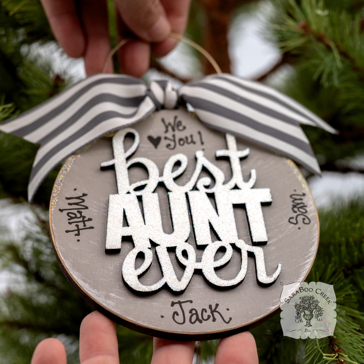 Aunt Ornament - Best Aunt Ever Ornament Aunt Gift Personalized from Nieces and Nephews