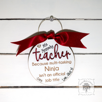 Teacher Ornament - Personalized Teacher Ninja Saying Ornament
