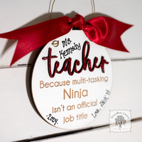 Teacher Ornament - Personalized Teacher Ninja Saying Ornament